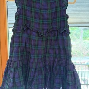 Crewcuts Purple and Green Plaid Kids Dress